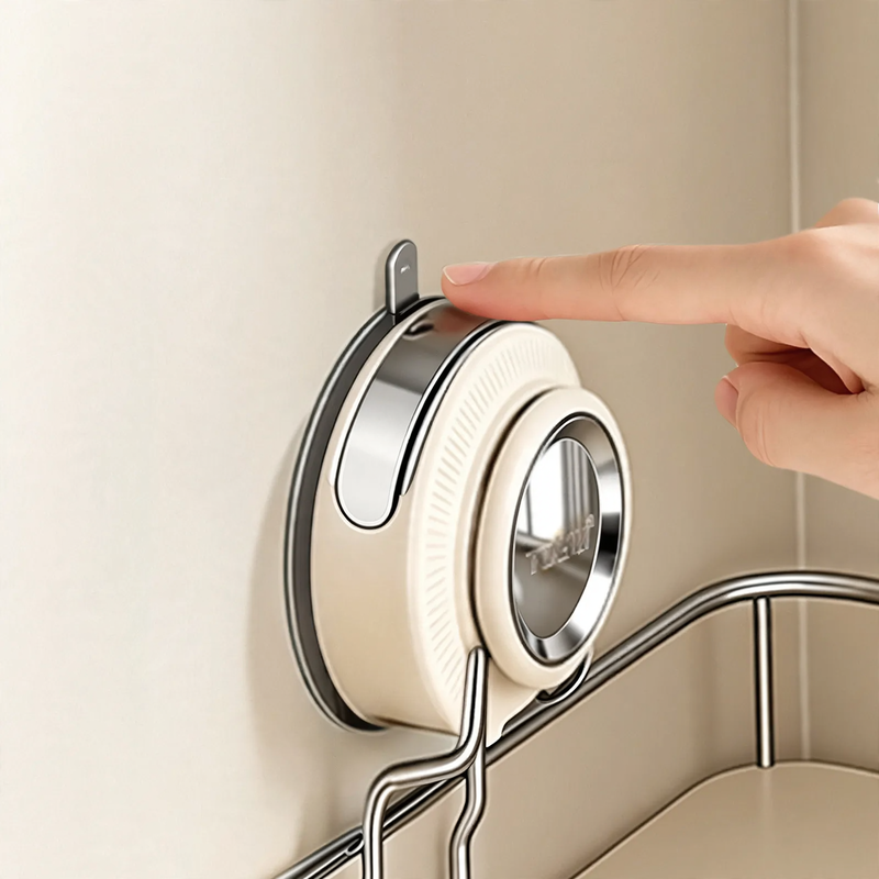 Stainless Steel Bathroom Corner Shelf with Suction Cup