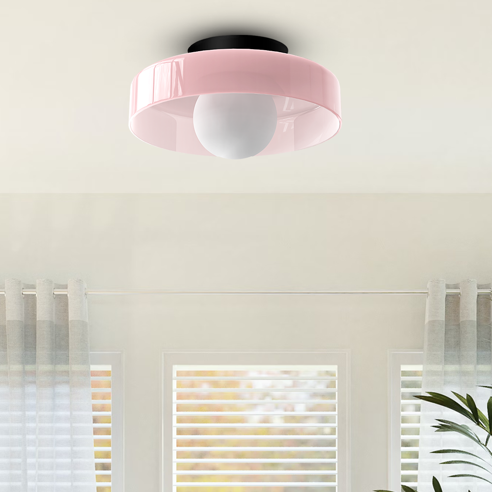 Stylish Glass Ceiling Light - Versatile Metal Frame Fixture - Bedroom & Living Room Lighting - Image 6