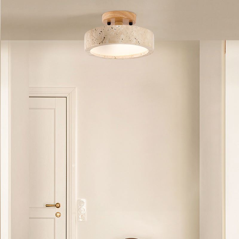 Stylish Travertine Ceiling Light - Modern Round LED Plafondlamp - Minimalist Design - Image 5