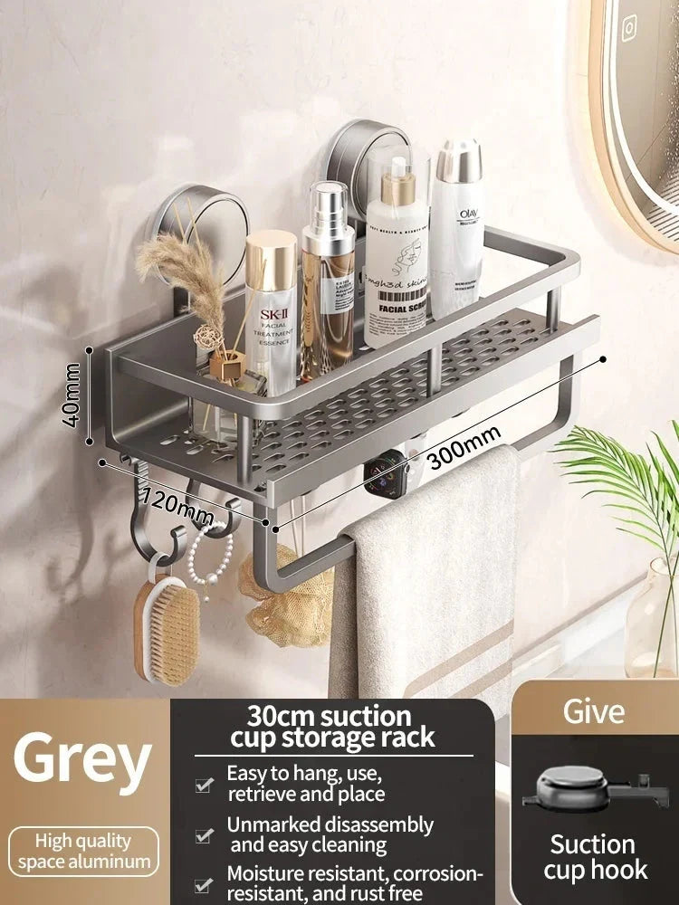 Suction Cup Bathroom Shelf | Drill-Free | Draining Storage Rack | SnapShelv