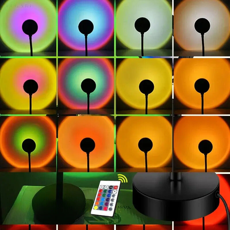 Sunset Projection Lamp - LED Mood Lighting with Remote - Modern Decor - Image 9