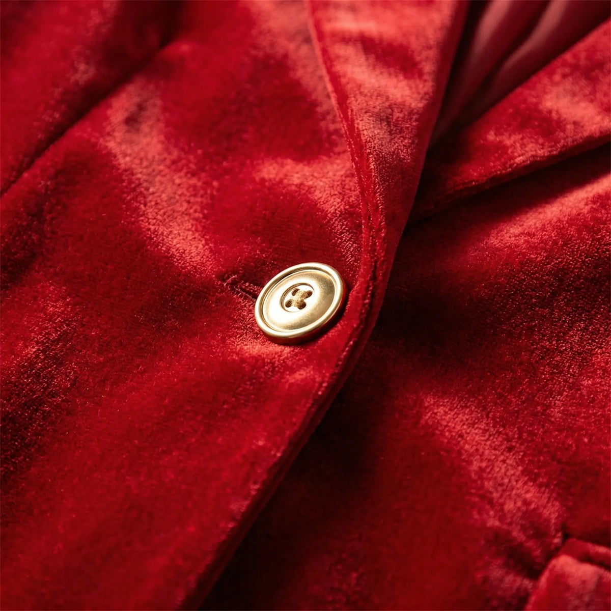 Tailored Velvet Blazer with Gold Buttons