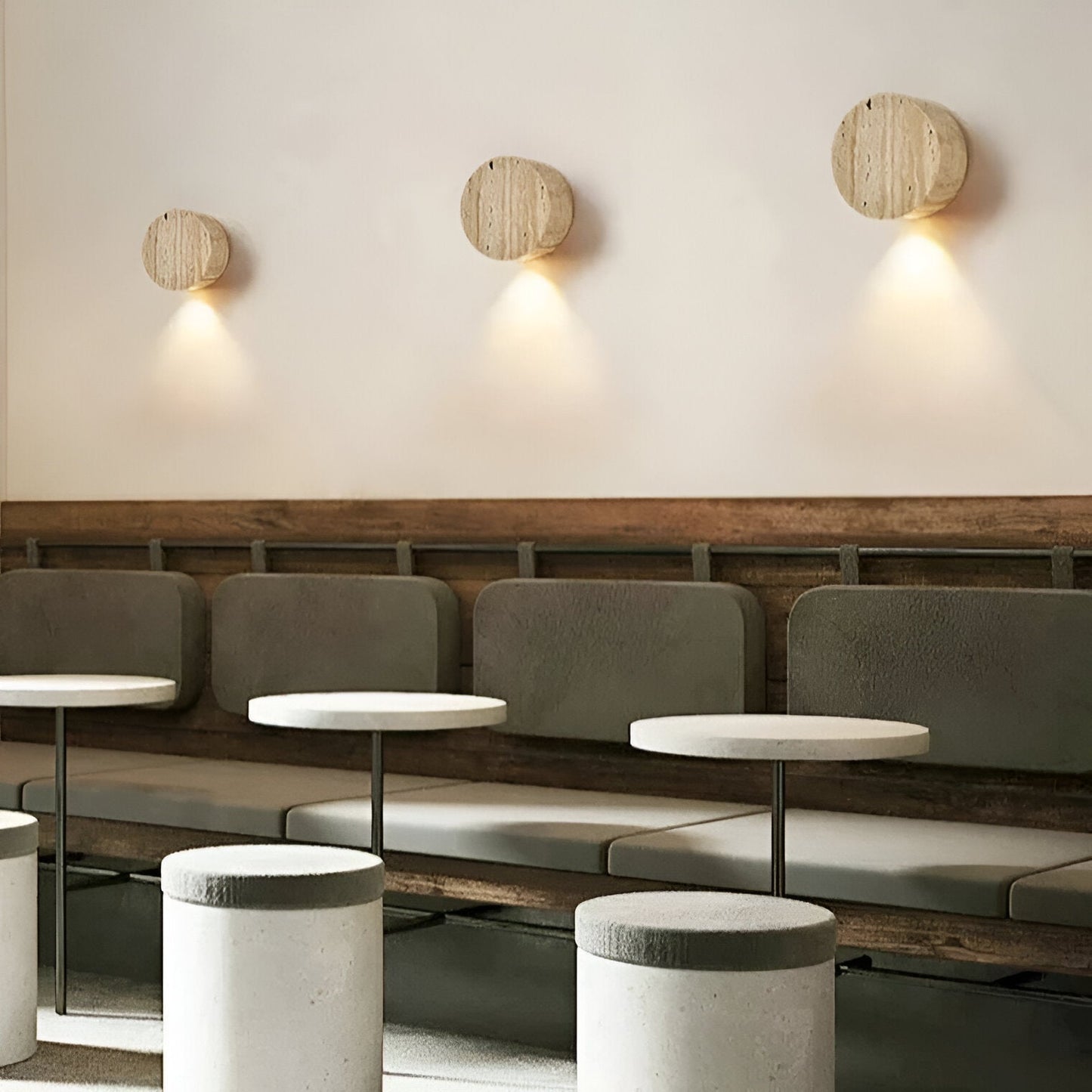 Travertine Stone Wall Sconce - Wabi-Sabi LED Light - Japanese Minimalist Fixture - Image 5