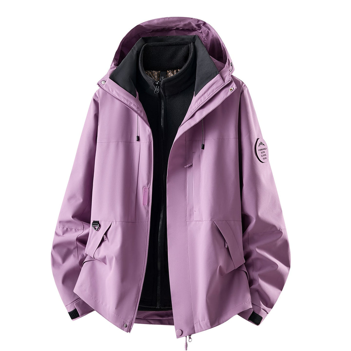 Women's 3-in-1 Waterproof Outdoor Jacket with Detachable Fleece Inner Layer and Pockets