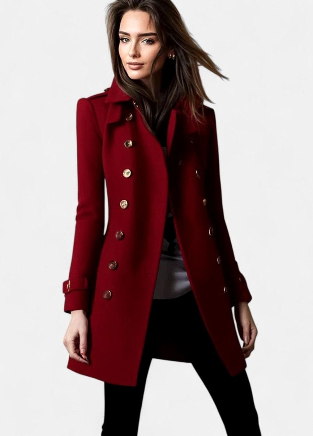 Women's Elegant Double-Breasted Winter Coat