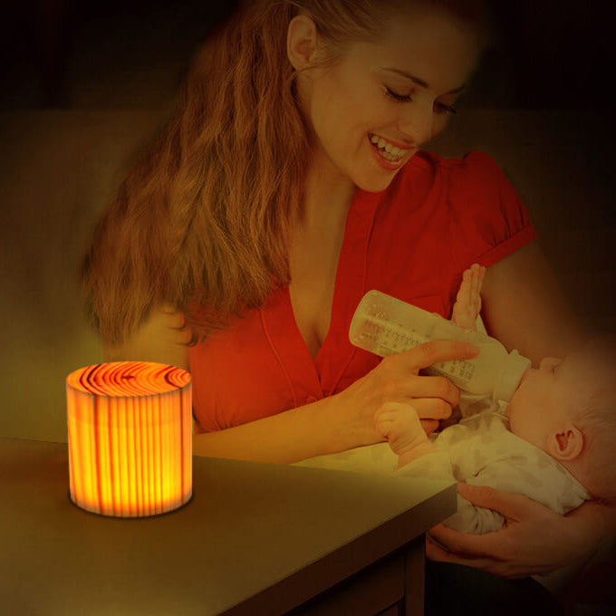 Wood Grain LED Table Lamp - Touch Activated - Modern Bedside Night Light - Image 5