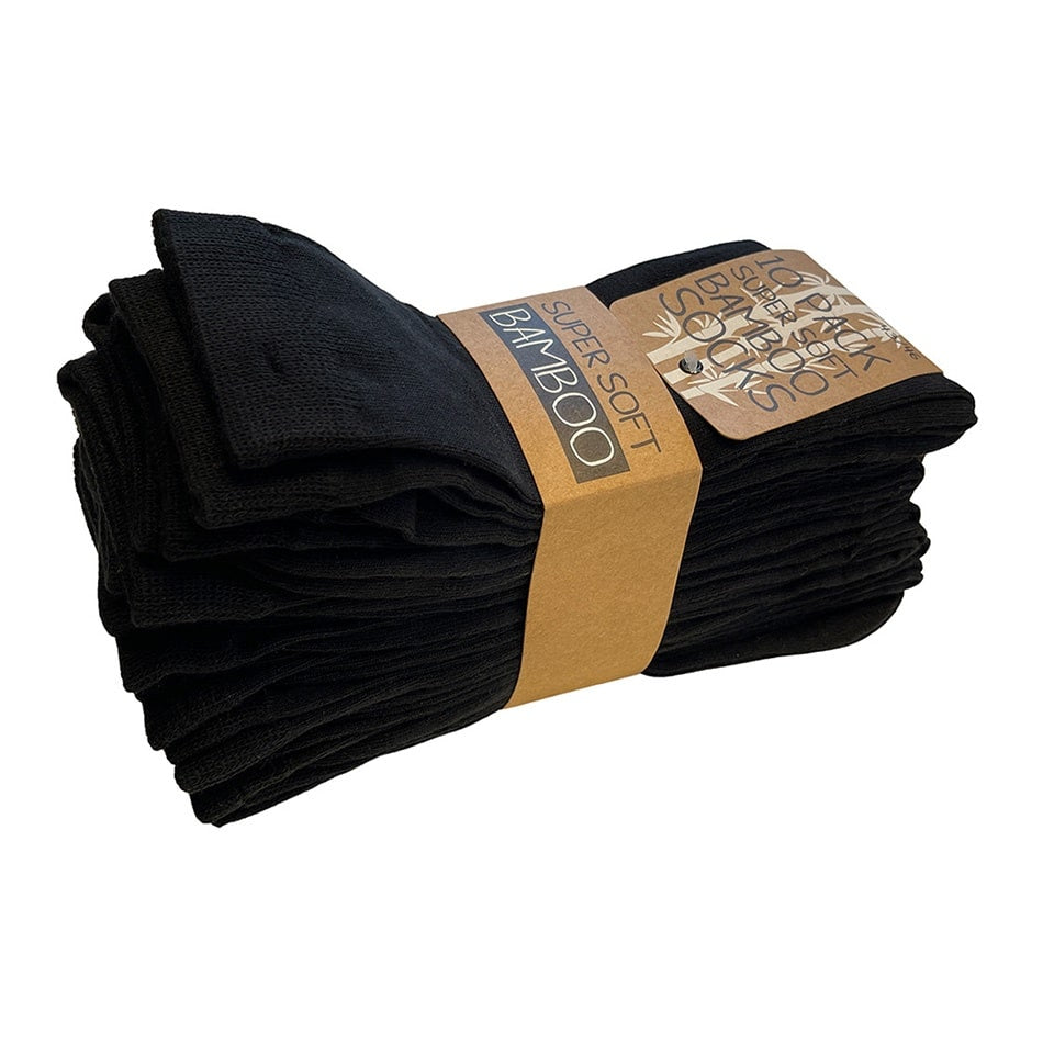 10 Pairs of Black Bamboo Socks – Soft & Breathable