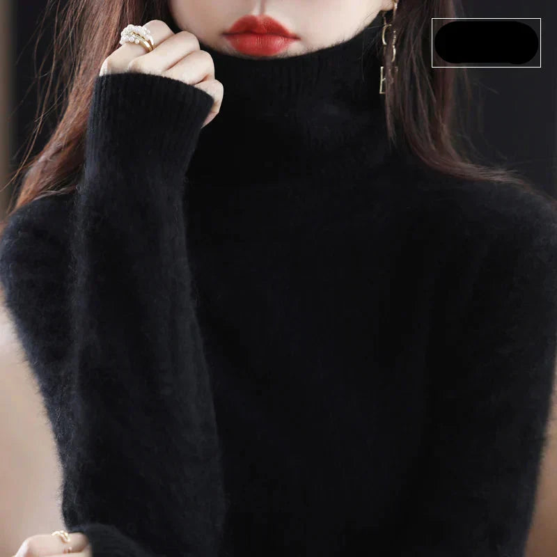 100% Pure Cashmere Turtleneck Sweater for Autumn and Winter