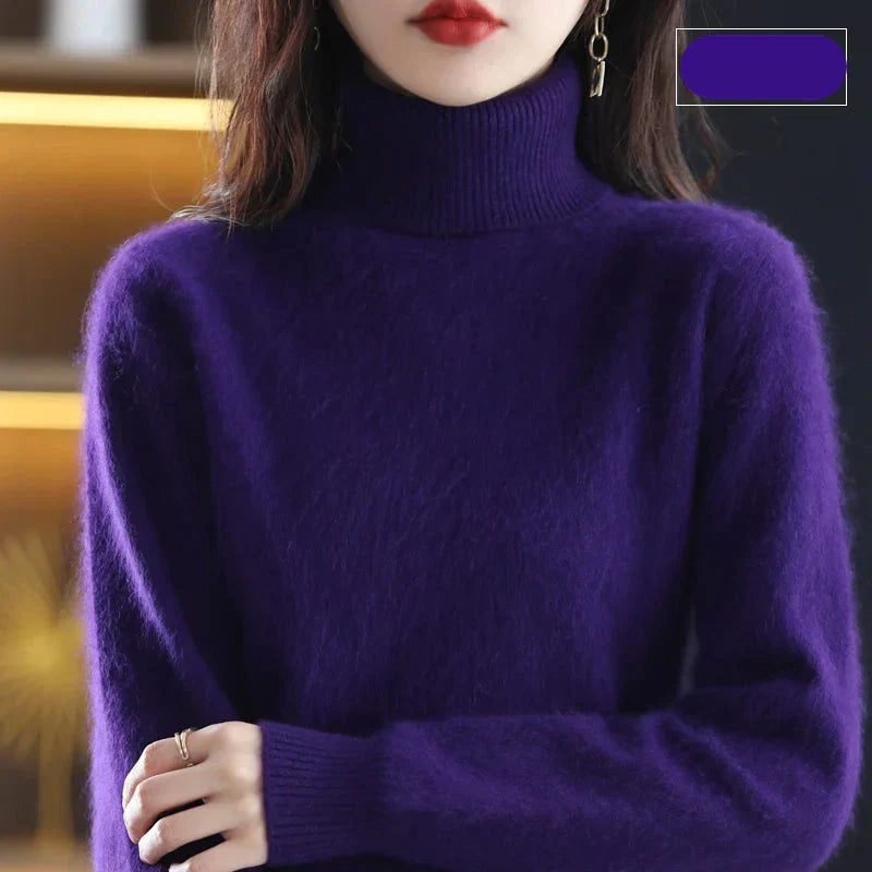 100% Pure Cashmere Turtleneck Sweater for Autumn and Winter