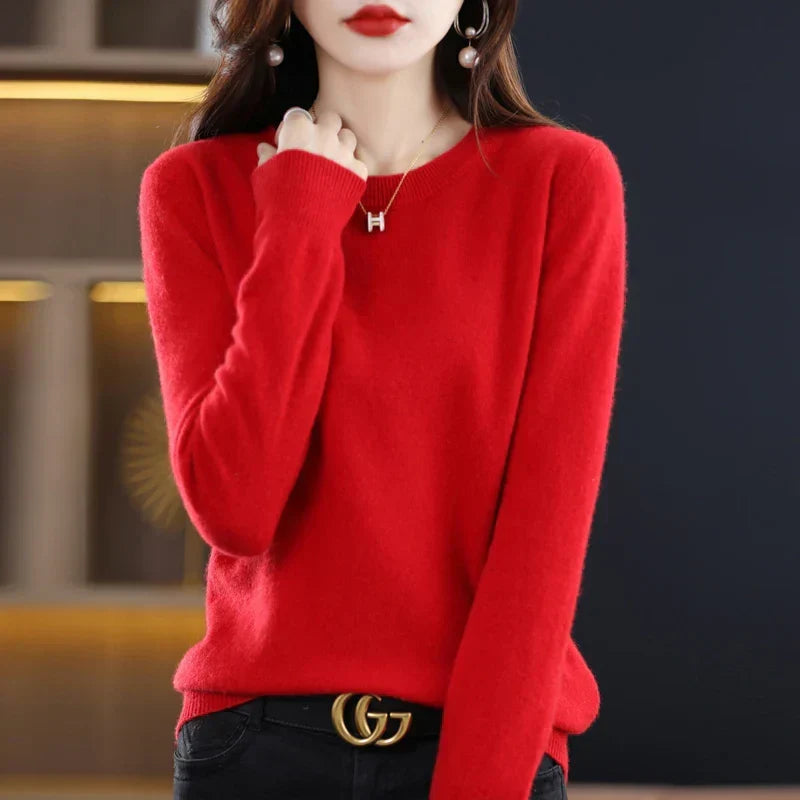100% Pure Wool Cashmere Sweater for Autumn and Winter