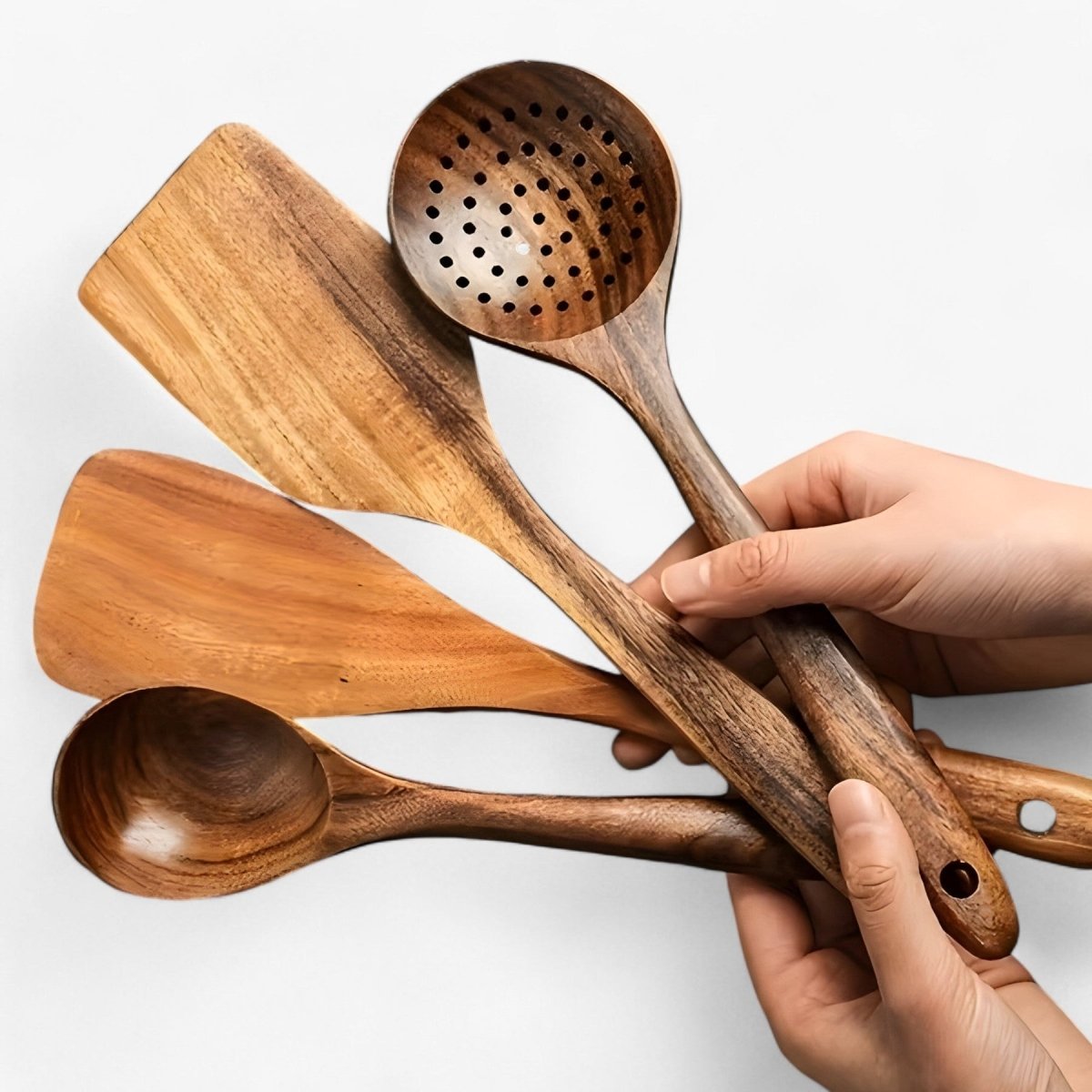 11-Piece Wooden Utensil Set - Heat Resistant - Durable Kitchen Tools - Image 2