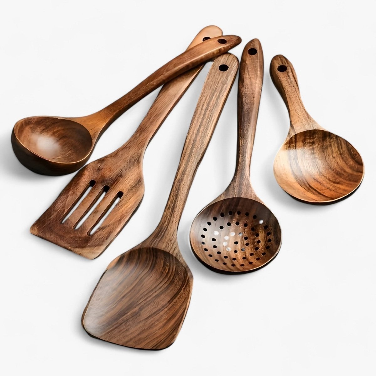11-Piece Wooden Utensil Set - Heat Resistant - Durable Kitchen Tools - Image 3