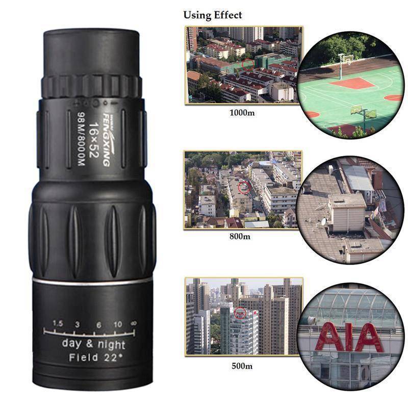 16X52 Super Clear Dual Focus Zoom Monocular Scope