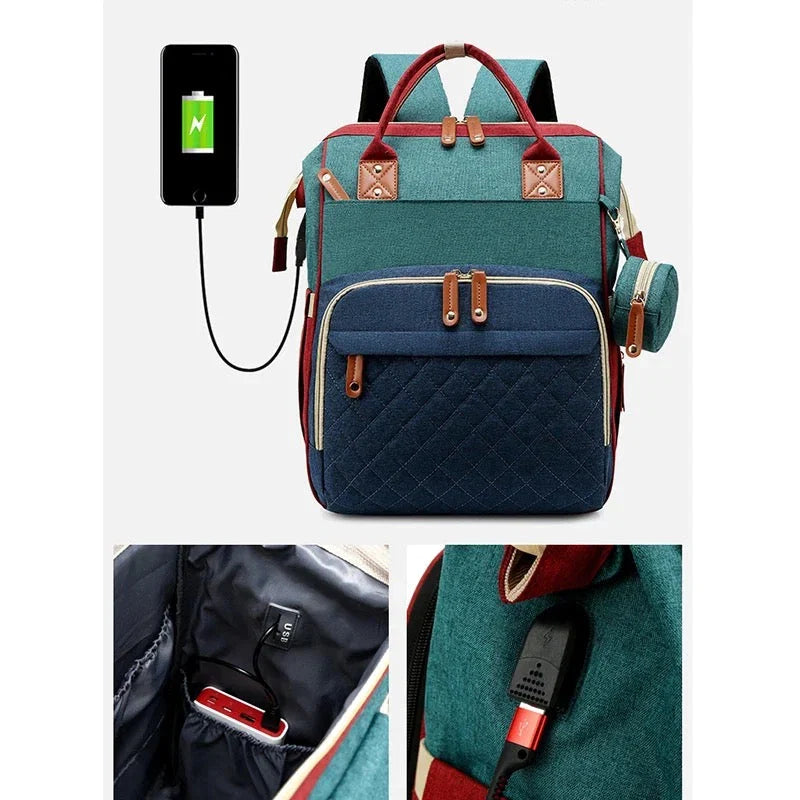 2-In-1 Baby Backpack with Integrated Changing Bed
