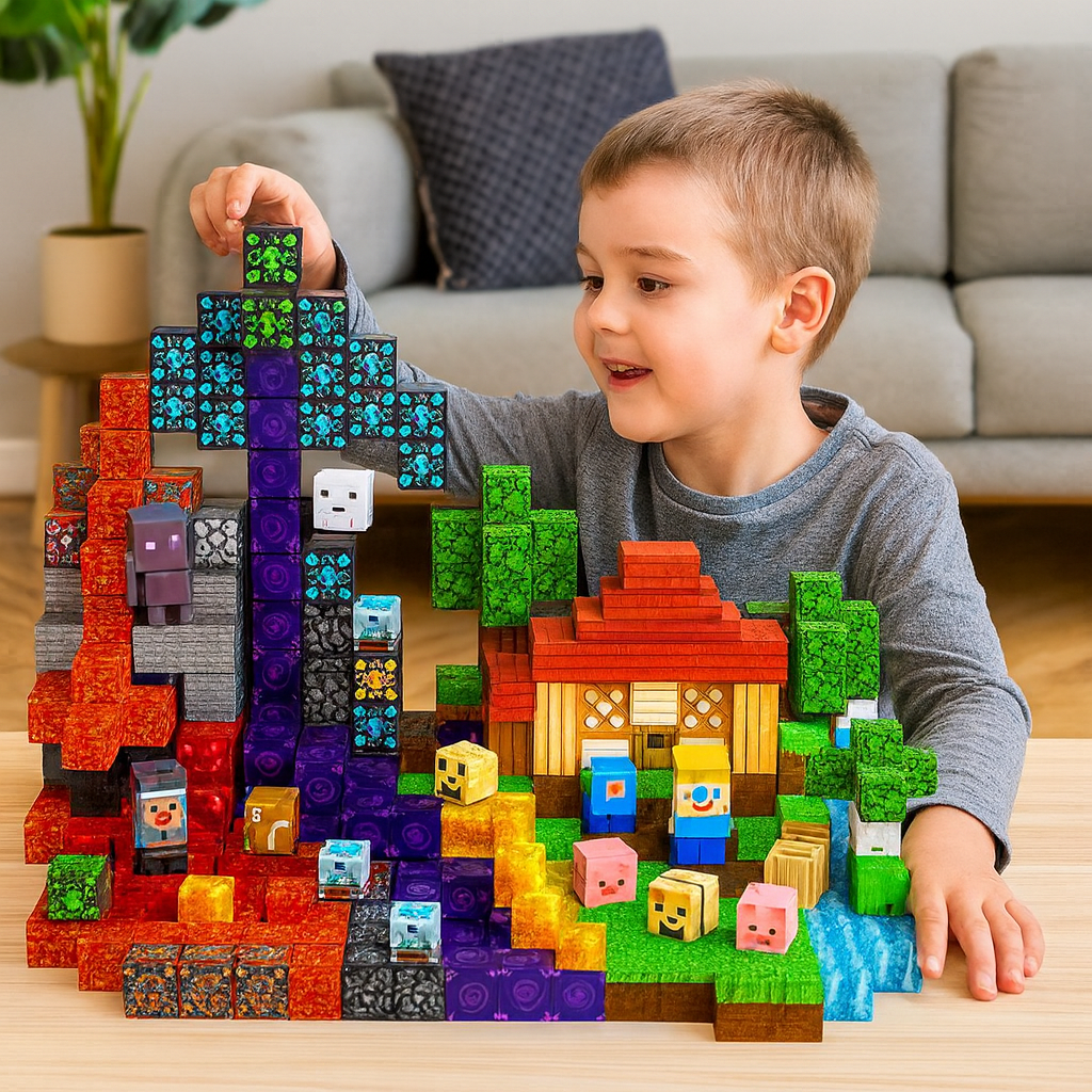 200-Piece Kids' Magnetic Building Block Set