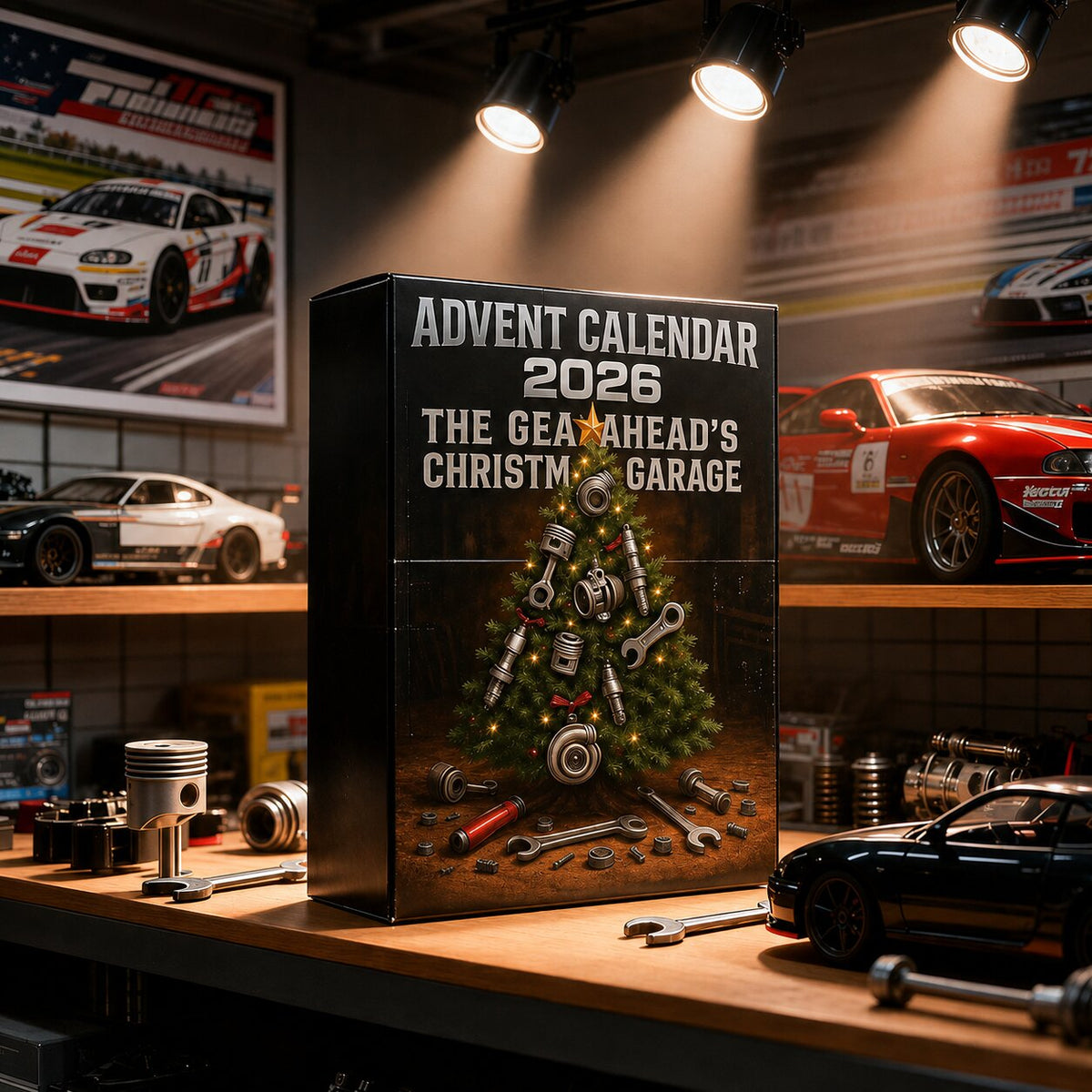 2026 Car Parts Advent Calendar - 24-Day Garage-Themed Countdown with Tools and Workshop Designs
