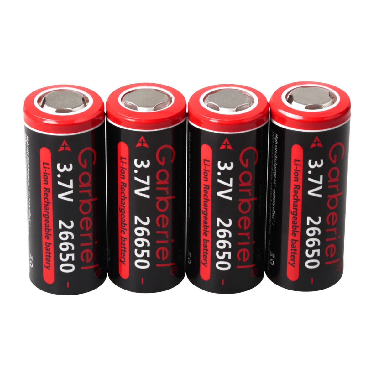 26650 Li-ion 3.7V Rechargeable Flat Top Batteries - 2 Pack