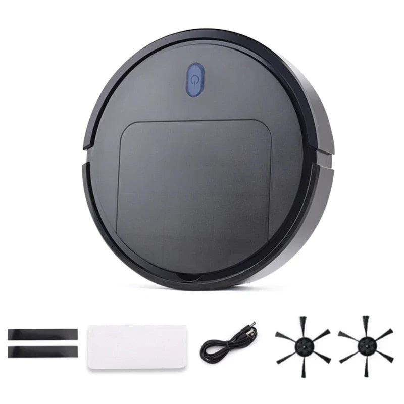 3-In-1 Cleaning Robot Vacuum Cleaner with Mopping, Vacuuming, and Sweeping Functions – Compact Home Cleaning Robot