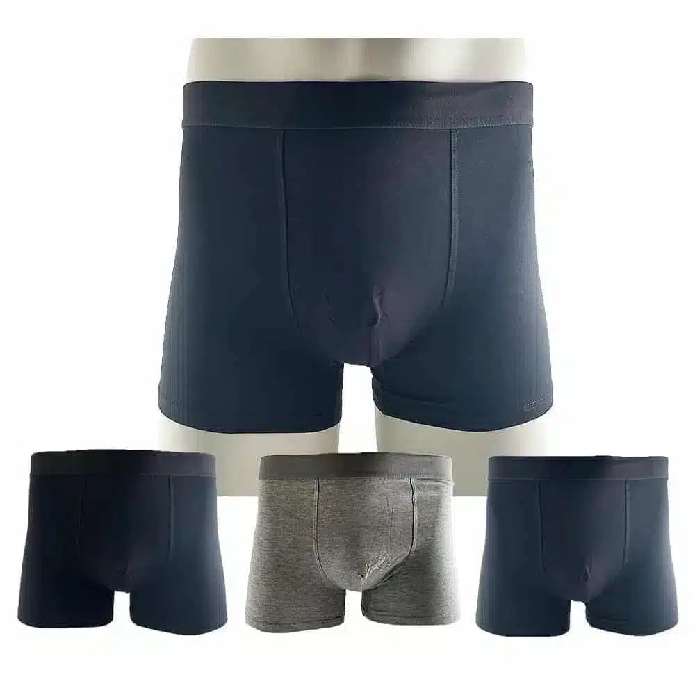 3 Pairs of Men's Bamboo Boxer Briefs – Soft & Breathable Underwear