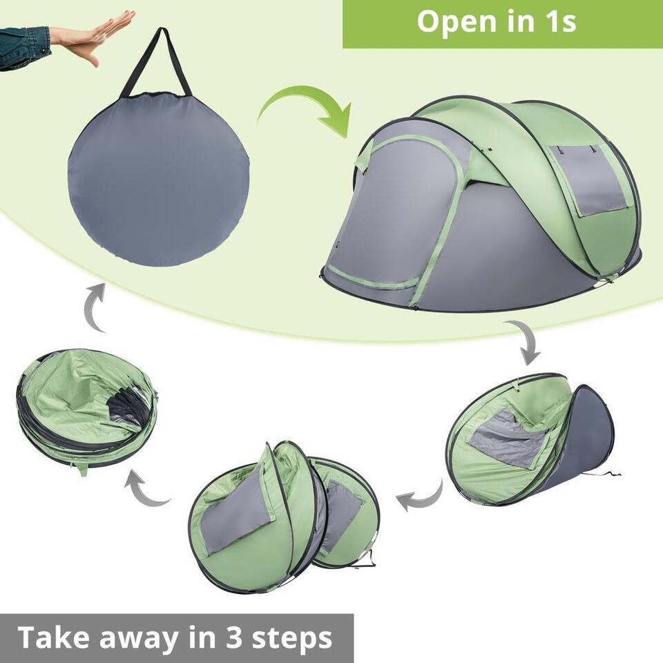 4-Person Pop-Up Camping Tent - Waterproof Automatic Setup