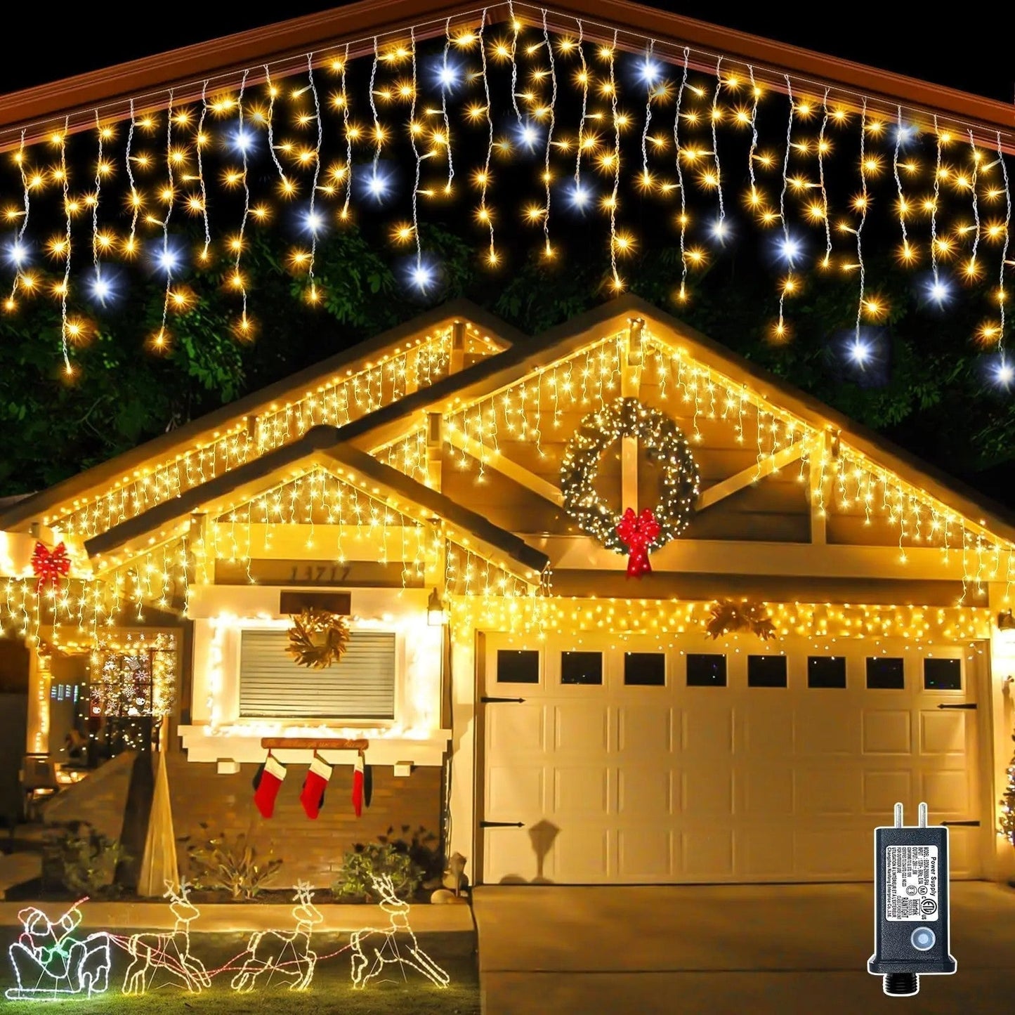 4M Warm White LED Light Curtain, IP44 Waterproof - Ideal for Weddings and Celebrations