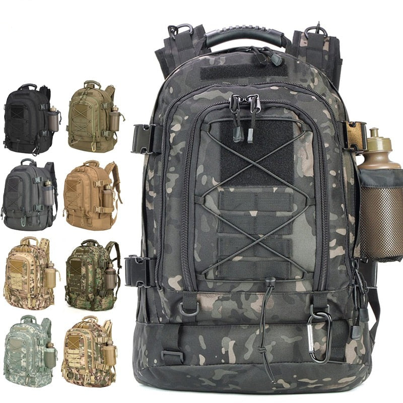 60L Expandable Tactical Backpack for Outdoor Travel