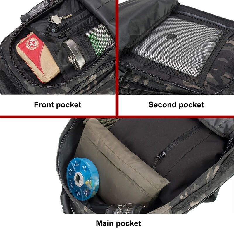 60L Expandable Tactical Backpack for Outdoor Travel