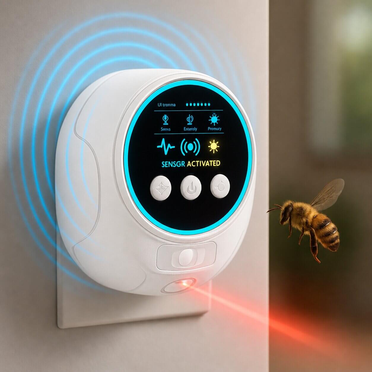 Ultrasonic Wasp, Bee & Mouse Repeller | Black or White | Plug-In