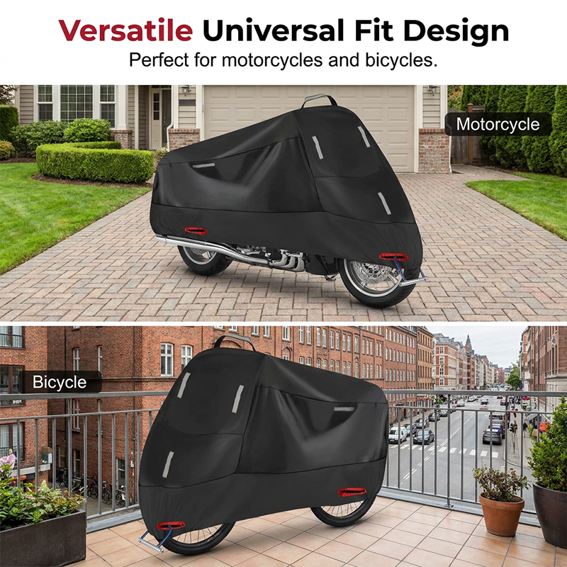 Weatherproof Motorcycle Cover | Oxford Fabric | Reflective Strips & Reinforced Lock Openings