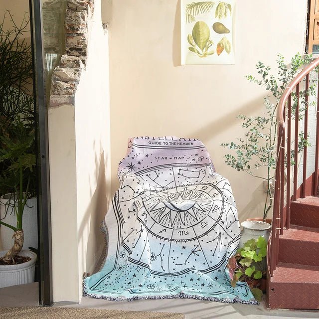 Abstract Woven Cat Throw Blanket - Polyester Cotton Tapestry - Jacquard Style - Image 11