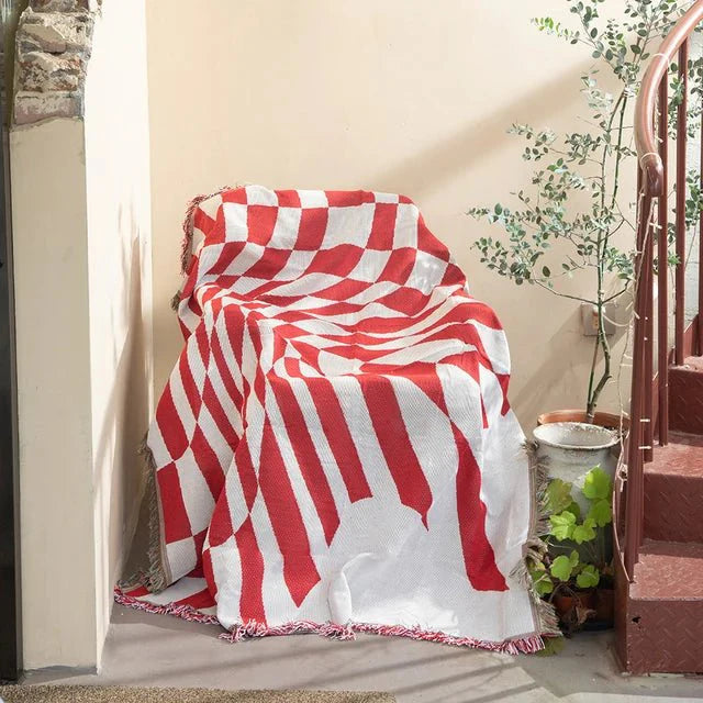 Abstract Woven Cat Throw Blanket - Polyester Cotton Tapestry - Jacquard Style - Image 13
