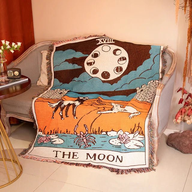 Abstract Woven Cat Throw Blanket - Polyester Cotton Tapestry - Jacquard Style - Image 15