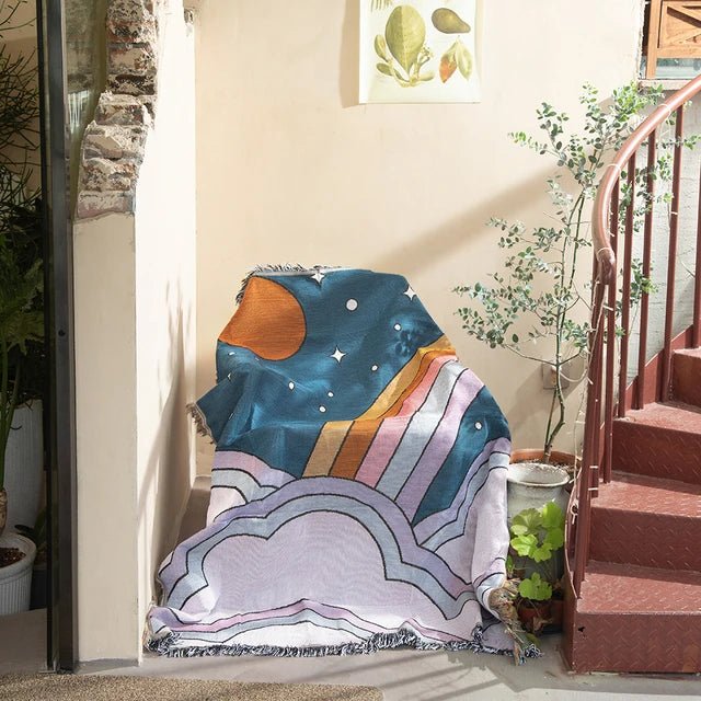 Abstract Woven Cat Throw Blanket - Polyester Cotton Tapestry - Jacquard Style - Image 18