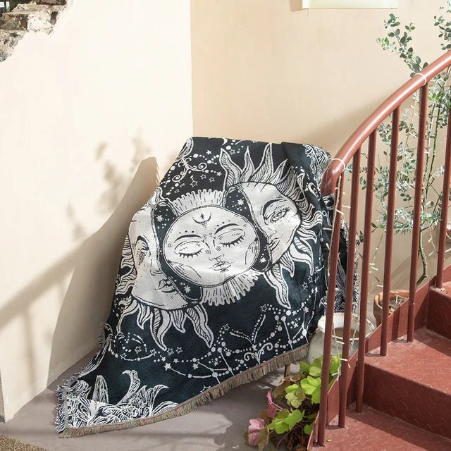 Abstract Woven Cat Throw Blanket - Polyester Cotton Tapestry - Jacquard Style - Image 19