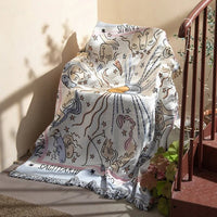 Abstract Woven Cat Throw Blanket - Polyester Cotton Tapestry - Jacquard Style