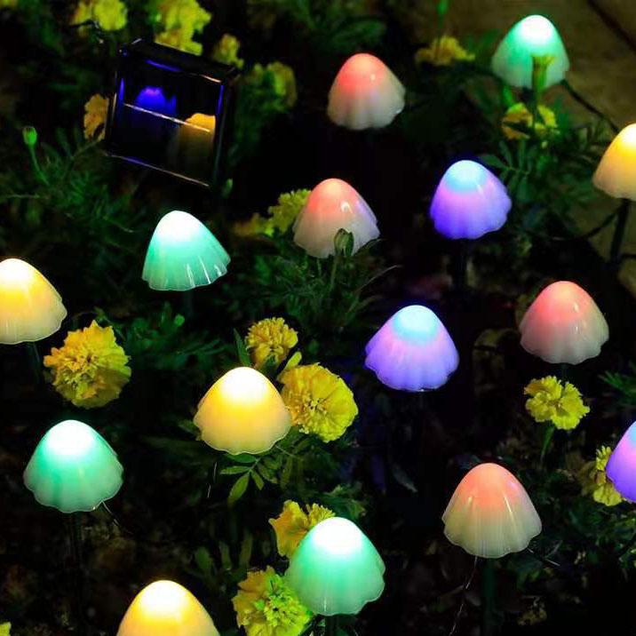 Acrylic Mushroom Garden Lights - Solar Powered LED String Lights - Stylish Outdoor Decor - Image 3