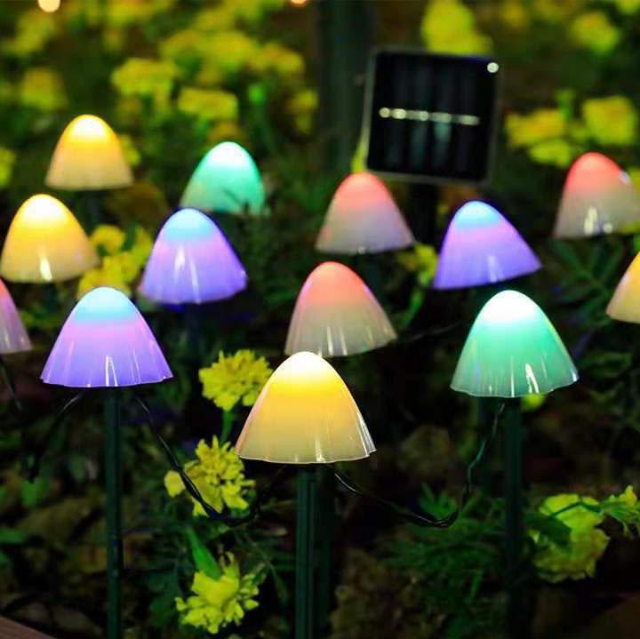 Acrylic Mushroom Garden Lights - Solar Powered LED String Lights - Stylish Outdoor Decor - Image 5