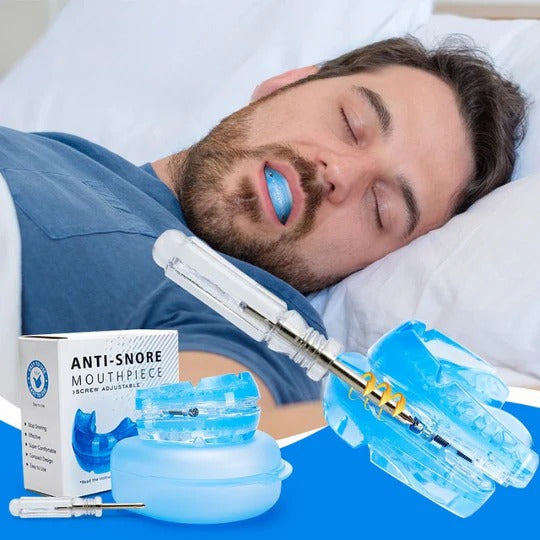 Adjustable Anti-Snoring Mouthpiece with Screw Mechanism – Comfortable Adjustment for Better Sleep Quality