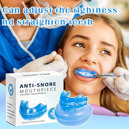Adjustable Anti-Snoring Mouthpiece with Screw Mechanism – Comfortable Adjustment for Better Sleep Quality