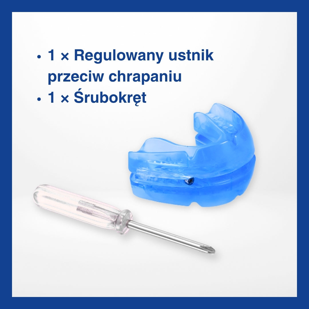 Adjustable Anti-Snoring Mouthpiece with Screw Mechanism – Comfortable Adjustment for Better Sleep Quality