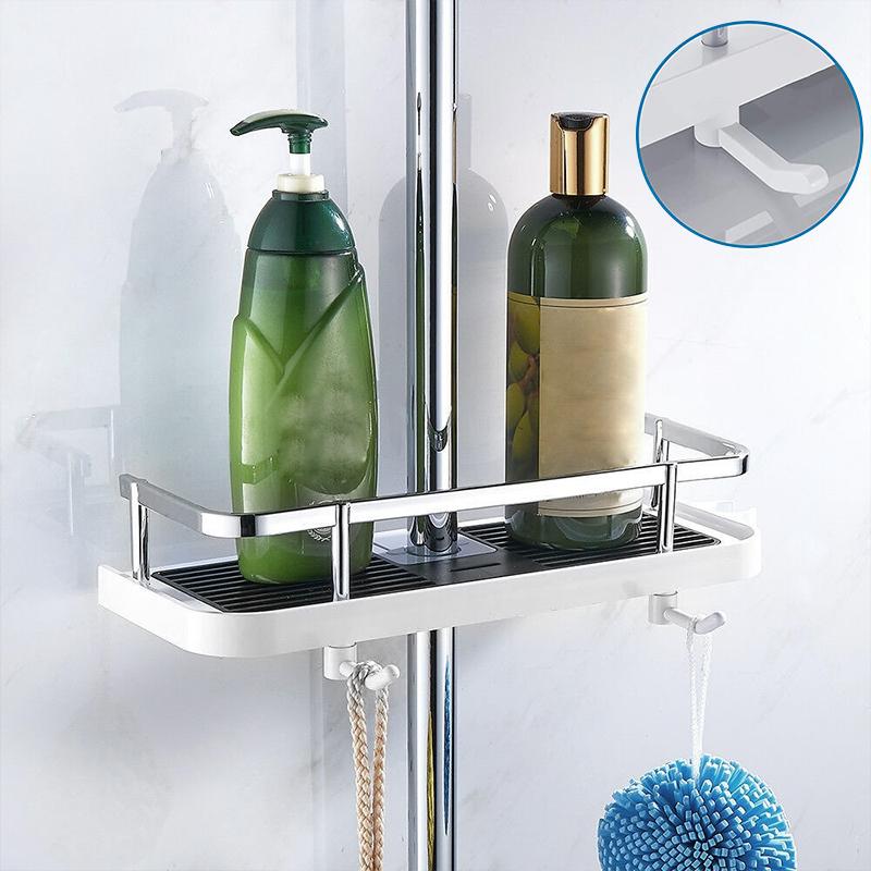 Adjustable, Corrosion-Resistant Bathroom Shelf for Shower Pole