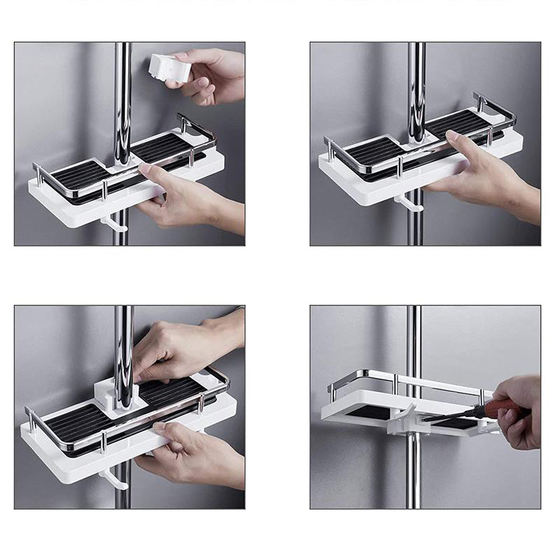 Adjustable, Corrosion-Resistant Bathroom Shelf for Shower Pole
