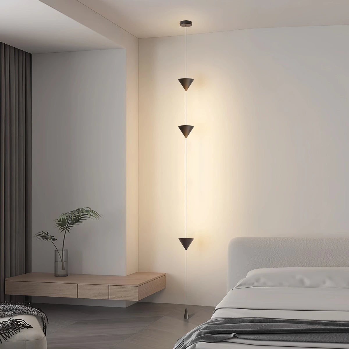Adjustable Floor to Ceiling Lamp - Cone Shade - Modern Minimalist Design - Cable Lighting - Image 1