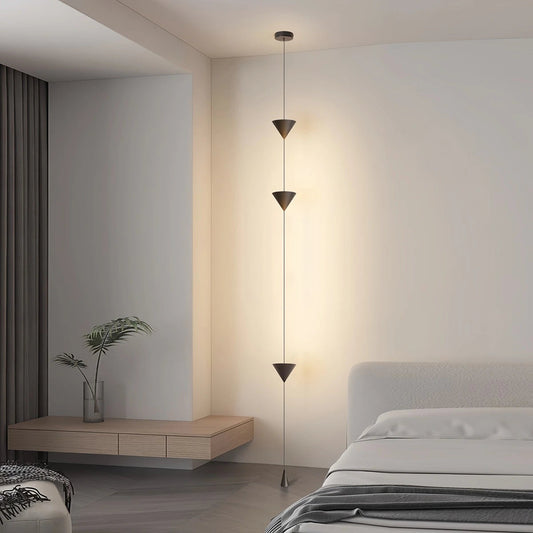 Adjustable Floor to Ceiling Lamp - Cone Shade - Modern Minimalist Design - Cable Lighting - Image 1
