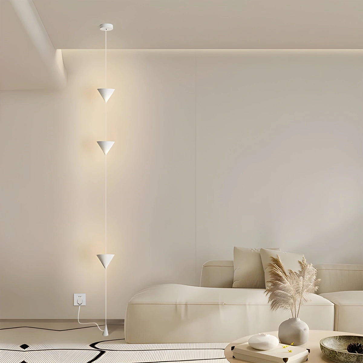 Adjustable Floor to Ceiling Lamp - Cone Shade - Modern Minimalist Design - Cable Lighting - Image 6