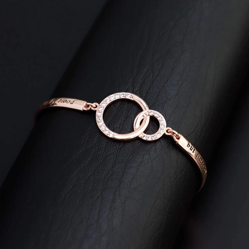 Adjustable Friendship Bracelet for Women - Silver & Rose Gold