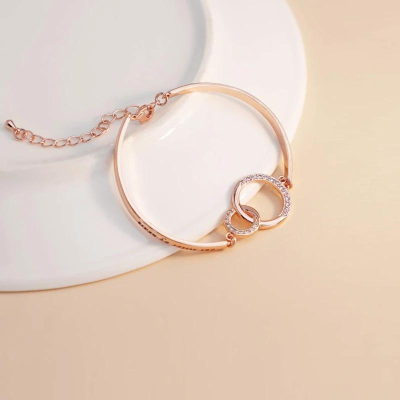 Adjustable Friendship Bracelet for Women - Silver & Rose Gold