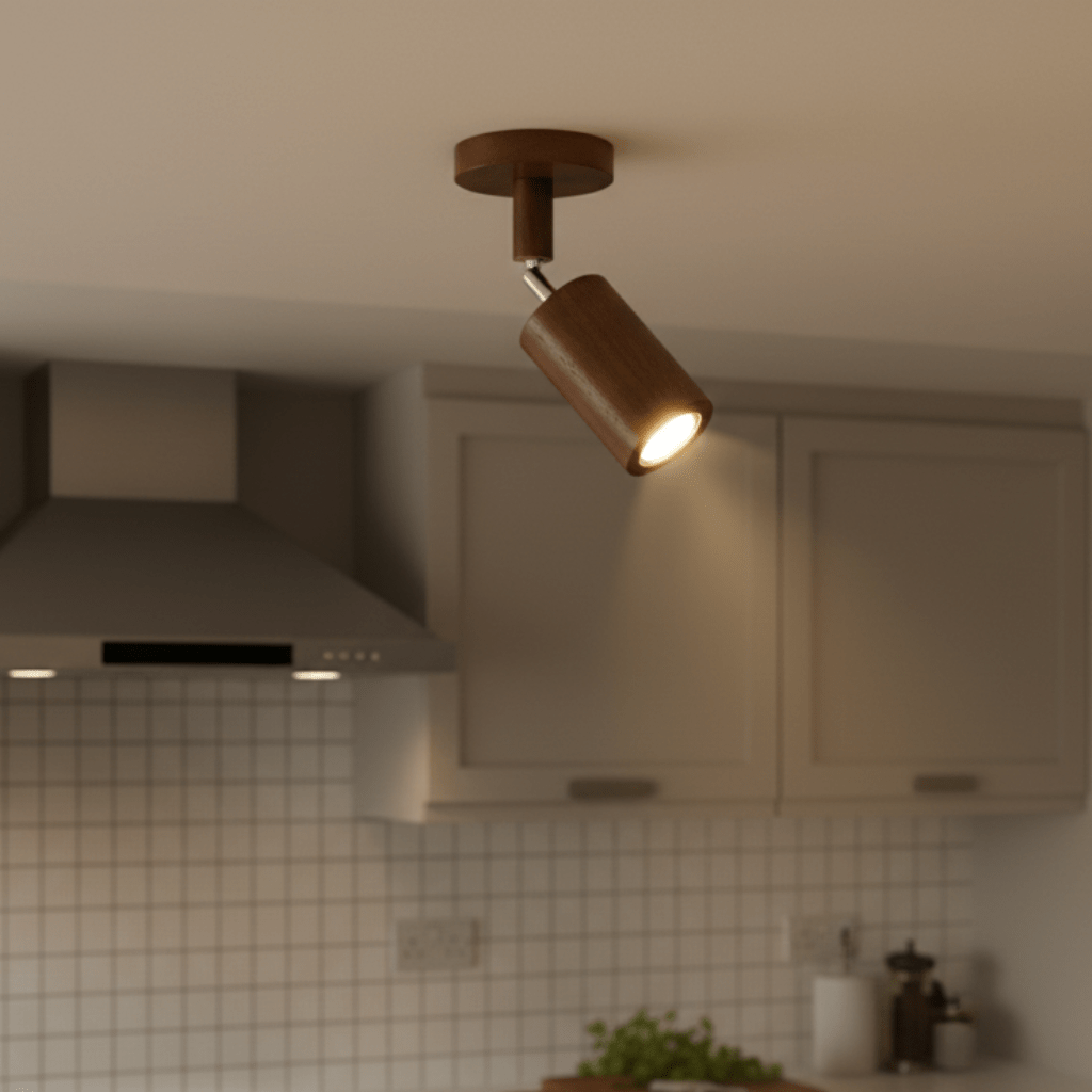 Adjustable Solid Wood LED Ceiling Light