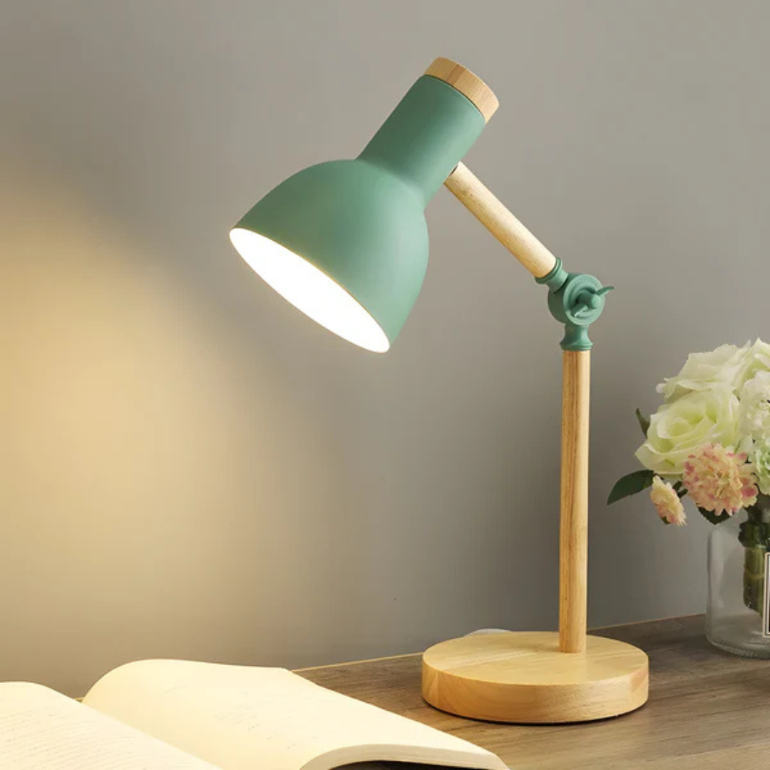 Adjustable Table Lamp - Wood and Metal - Modern Style LED Desk Light - Image 4