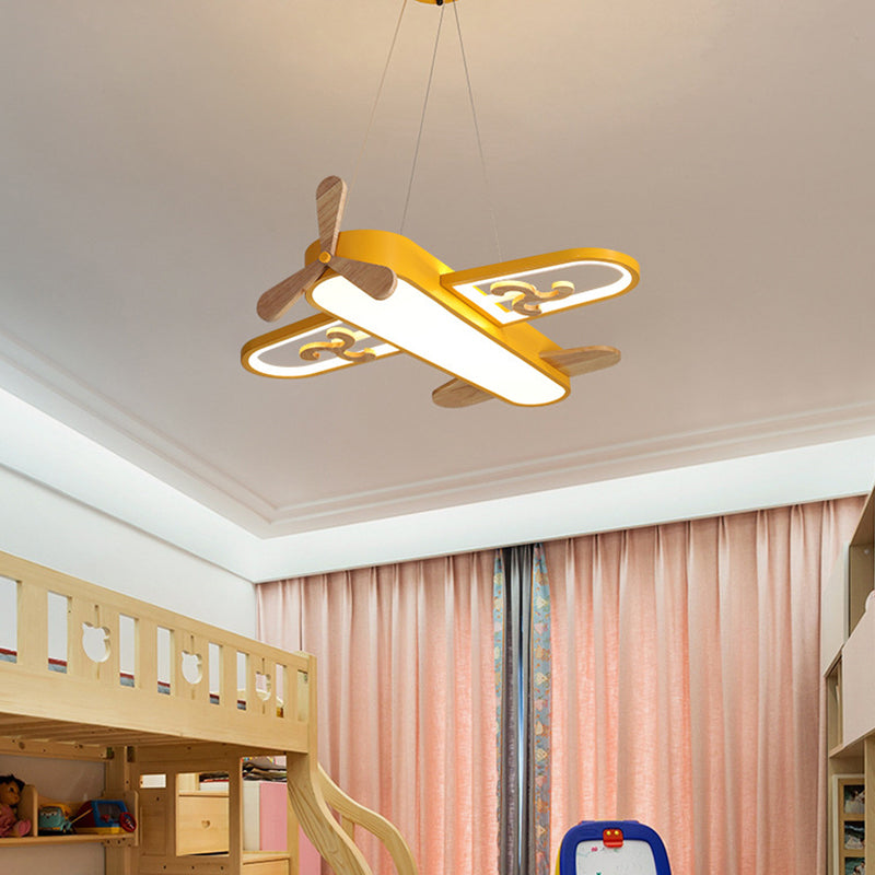 Airplane Pendant Light - Wooden Propeller - Children's Room Lighting - Modern Style - Image 2